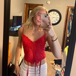 vintage red corset